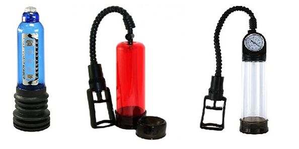 Różne rodzaje pompek zwiększających rozmiar penisa